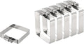 uxcell 6Pcs 304 Stainless Steel Rectangular Hose Clamp, Adjustable 2 x 2 Inch Square Worm Gear Duct Pipe Tube Clamps for Ducting Bracket Cable Tray Bridge Project Systems, Silver