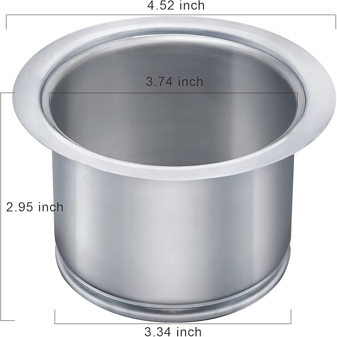 Kitchen Extended Sink Flange, Deep Garbage Disposal Flange Kitchen Sink Stainless Steel Flange Fit 3-1/2 Inch Standard Sink Drain Hole, Deep Sink Flange Replacement Accessories