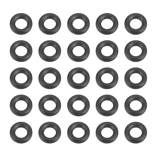 HARFINGTON 50pcs Nitrile Rubber O-Rings 4.5mm OD 2.5mm ID 1mm Width Metric Buna-N NBR Sealing Gasket Plumbing Sealing Repair O Rings for Car Auto Vehicle Repair Faucet Air Gas