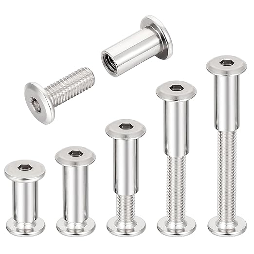 150 Pcs Silver M6x15mm Furniture Bolts - Carbon Steel Screws for Leather Crafting Furniture Repairs and DIY Projects