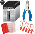 50 Sets 2026–2029 Fire Extinguisher Tags Aluminum Metal Inspection Record Tags 2.2 x 3 Inch with Hole Puncher & Numbered Security Zip Ties for Monthly Fire Extinguisher Inspection Indoor Outdoor
