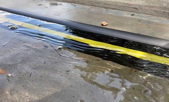 1 ½" High Garage Door Flood Barrier Threshold Kit (18'3") | Flexible PVC | Complete Kit Includes 3 Adhesives| GaraDry