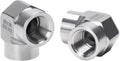 90 Degree Street Elbow - 1/2" NPT Female to 1/2" NPT Female Stainless Steel 304 Heavy Duty Forged Barstock Street Elbow Adapter Pipe Fitting (pack of 2)