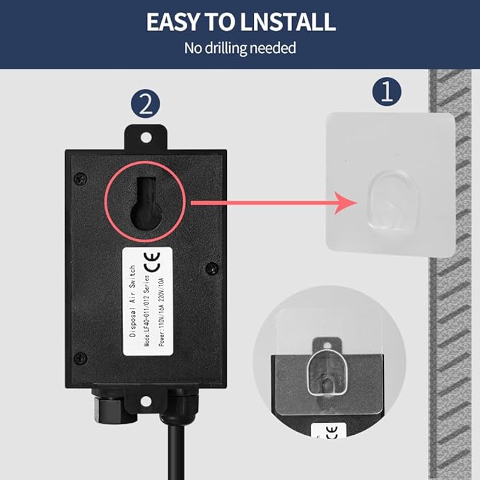 Garbage Disposal Air Switch Kit Single Outlet Sink Top Waste Disposal Short Stainless Steel White On/Off Air Button Food and Waste Disposals Part by Etoolcity