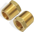 3/8 Inch NPT Male Thread to 1/4 Inch Female NPT Thread Brass Pipe Fitting Reducing Hex Head Hose Bushing Adapter Convert Pack of 2