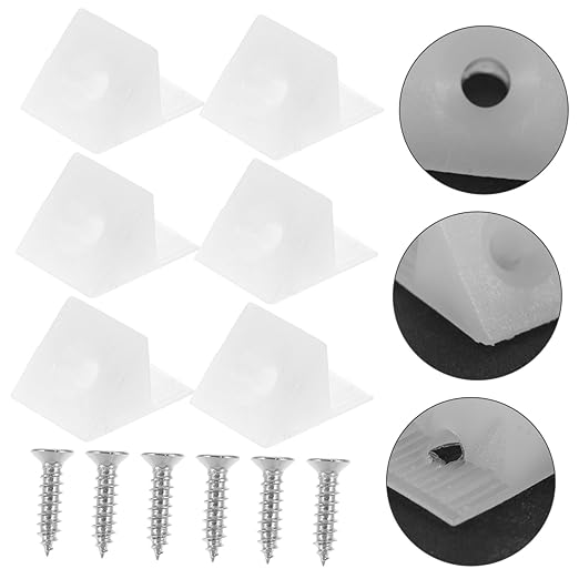 DOITOOL 1set Drywall Repair Clips Angle Back Plate Corner Code Plastic Conical Anchors Self-Tapping Screws for Easy Installation
