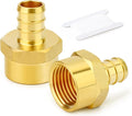 GASHER 2Pcs No Lead Brass 1/2" Pex Female Adapter, 1/2" Female NPT to 1/2" PEX Adapter for Pex Tubing