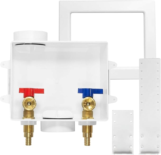 Washing Machine Outlet Box, Center Drain/Side Drain, 1/2 Inch Pex Crimp Inlet x 3/4 Inch MHT Outlet Connection, Laundry Washer Valve Outlet Box (Pack of 30)