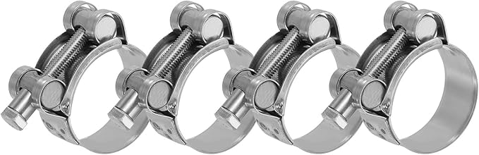PATIKIL 36-39mm T-Bolt Hose Clamp, 4 Pack Intercooler Pipe Tube Clamps 304 Stainless Steel Radiator Hose Clamp for 1.42"-1.54" Pipe