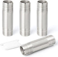 TAISHER 4PCS Stainless Steel Pipe Fittings, 1/2" NPT x 1/2" NPT Male Threaded, 2" Length Nipple Cast Pipe