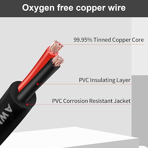 10 Gauge Wire 2 Conductor,10 AWG Electrical Wire Stranded PVC Cord Oxygen-Free Copper Cable,200FT 2 Core Pure Copper Flexible Cable Wire for LED Lamp Lighting Strips Automotive (10AWG-2C, 200FT)…