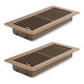 2PCS Floor Vents Floor Registers 4x12 Inch, Heavy Duty Metal Hot Air Vent Covers 4x12 Inch with Rust-Proof Finish for Home Heater Floor Vent Grilles and Vents (2, Brown, 4x12 Inches)