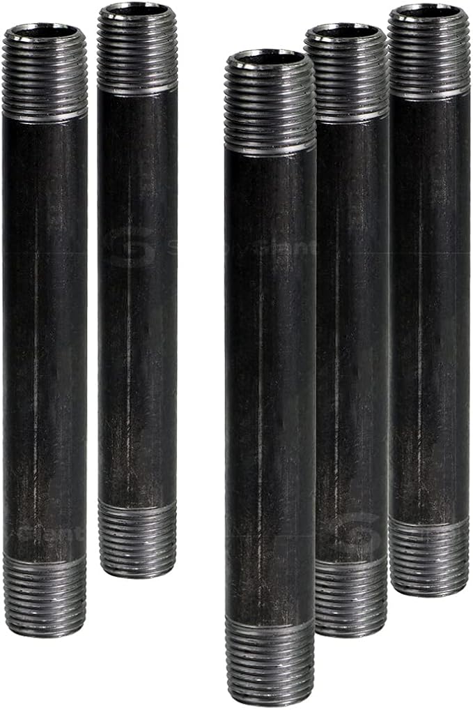 Everflow Supplies NPBL1411-5 close nipple pipe, 1/4" x 11", Black