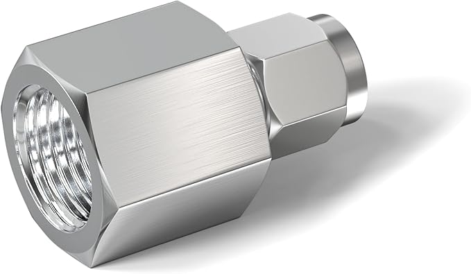 TAISHER 2PCS 304 Stainless Steel Compression Tube Pipe Fitting Connector, 1/4" Tube OD x 1/4" NPT Female Straight Adapter
