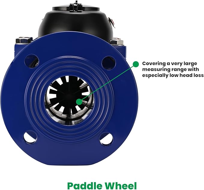 Watflow 2.5" WoltmannHelix Water Meter,Detachable Water Meter,Pulse Output, Epoxy-Coated Cast Iron,Resistant Seals（Cubic,Non-Potable Use）