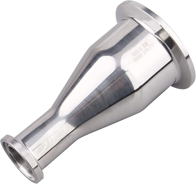 DERNORD Sanitary Fitting Reducer Fitting SUS304 Tri Clamp Ferrule Style 1.5" Tube OD to 3/4" Tube OD