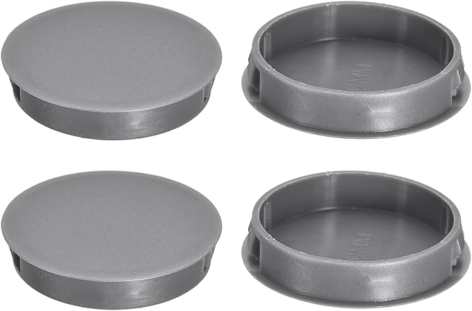 uxcell 4Pcs 50mm(2") Nylon Hole Plugs, Flush Type Panel Round Snap in Fastener Knockout Locking Plugs for Furniture Insert End Caps Panels, Gray