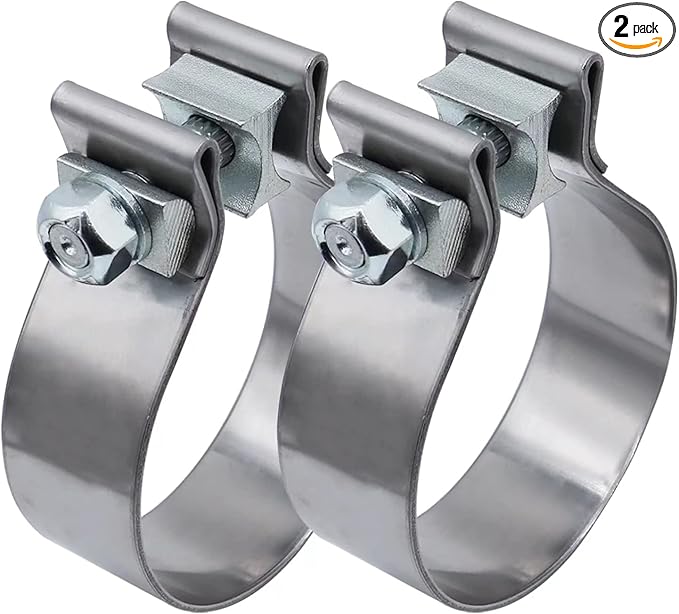 ROADFORMER 3.5 inch Exhaust Clamp Narrow Band Stainless Steel for Exhaust Pipe, Muffler and Exhaust System Repair (2 Pack)