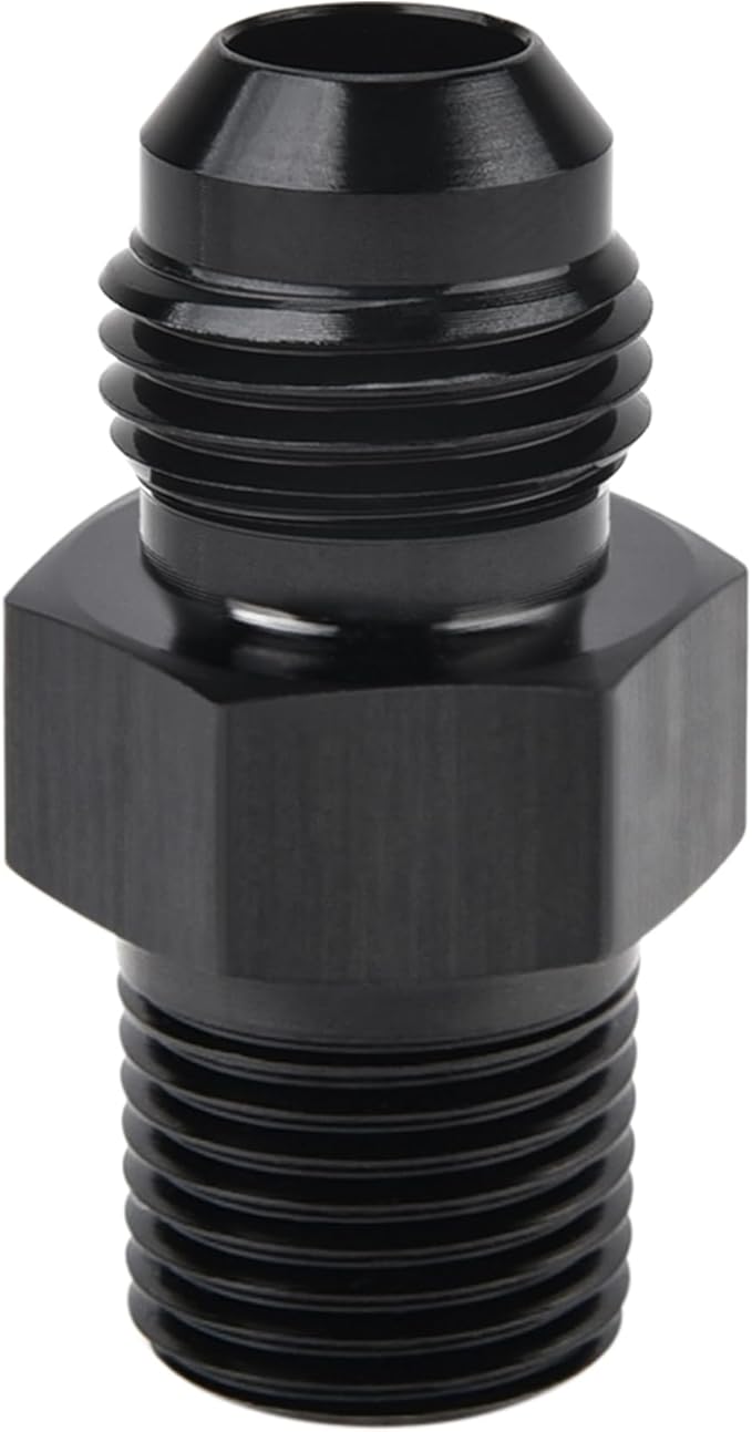 EVIL ENERGY 6AN Male Flare to 1/8" NPT Pipe Fitting Adapter Aluminum Straight Black