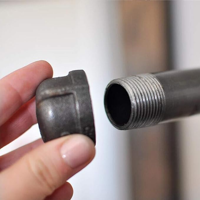 1/2" Pipe Fitting Cap, Home TZH 10 Pack Gray Malleable Iron Cast Pipe Caps for Steam-Punk Vintage Shelf Bracket DIY Plumbing Pipe Decor Furniture(10, 1/2")