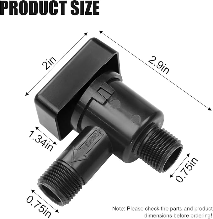RV Vacuum Breaker Check Valve Fit for b&b Model 571 Check Valve, 571-VAC-CHK-A Camper Trailer Flusher Check Valve Replace Backflow Preventer on Black Tank System Prevent Leaking Improve Freshwater
