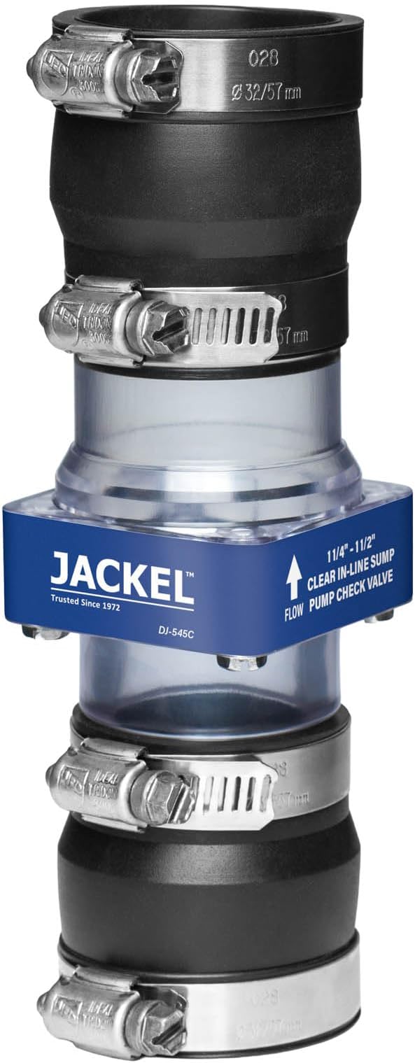 JACKEL 1/2 HP CAST IRON SUBMERSIBLE SUMP PUMP - VERTICAL SWITCH - 10FT PIGGYBACK POWER CORD - CHECK VALVE INCLUDED