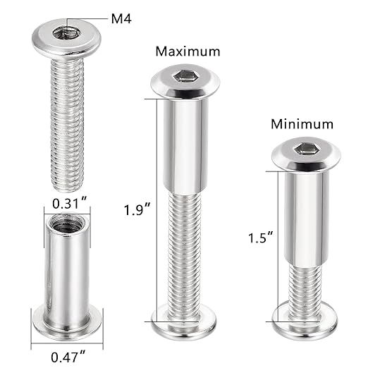25Pcs M6x35mm-Silver Hex Socket Cap Bolts for Binding Posts, General Hardware & Connecting Rivets (25, M6x35mm)