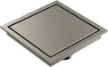 6 Inch Square Shower Floor Drain, Brushed Nickel SUS304 Stainless Steel Grid Grate with X-Shaped High Flow Channel, Anti-Clogging Hair Strainer, Standard 2" Outlet