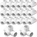 20PCS 4-Way PVC Fittings, 1/2Inch PVC Pipe Fittings for SCH40 PVC Pipe, Heavy Duty PVC Furniture Grade Fitting Connectors for Water Supplies Build PVC Furniture DIY Garden Shelf Greenhouse