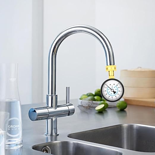 0-100PSI Water Pressure Gauge, 2.5" Dial Size, 3/4" Brass Female Lower Mount, with Sealing Ring, for Tube, Water Pump, Gas, Liquid, Home Water Pressure Tester