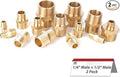 Hex Couplings, 1/4" x 1/2" NPT Male To Male Brass Hex Nipple Adapters, Brass Pipe Extension Fittings for Oil/Air/Water/Gas Systems. (2 Pack)