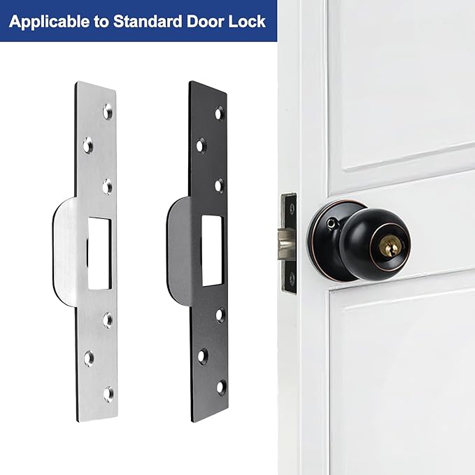 Extra Long Door Strike Plate 7", Heavy Duty Version, Oversized Striker to Repair Damaged Worn Frame/Slot/Jamb, Large Hole to Fix Latch Sticking, Security Reinforcement Plate