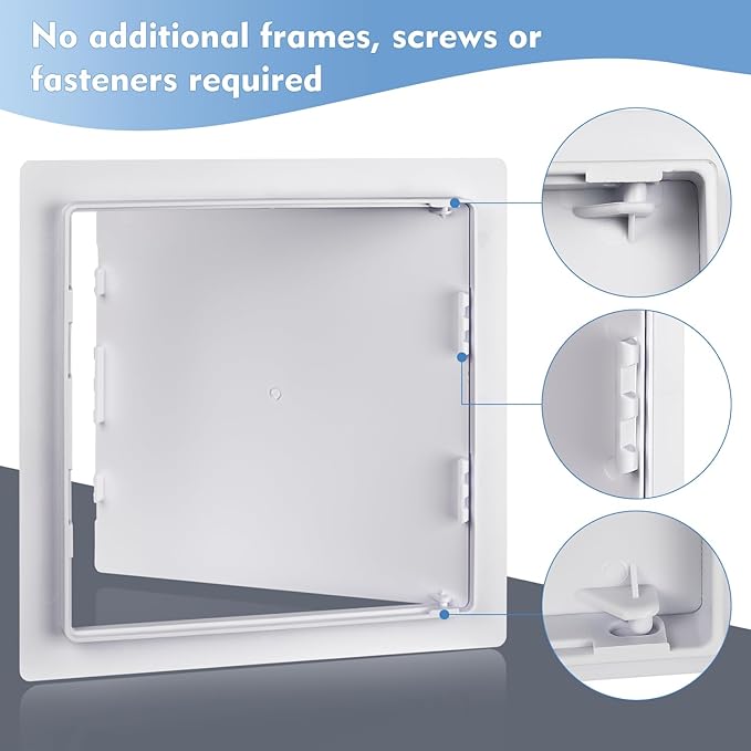 Donext Access Plumbing Panel for Drywall Ceiling, 12x12 in Plastic Access Door, Wall Hole Cover Plate for Plumbing & Electrical & Wiring, White