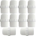YSIL 10PCS 1 Inch PVC Nipple Male to Male Coupling Adapter Pipe Fittings 1" X 1" for Thread Pluming PIPE Connection