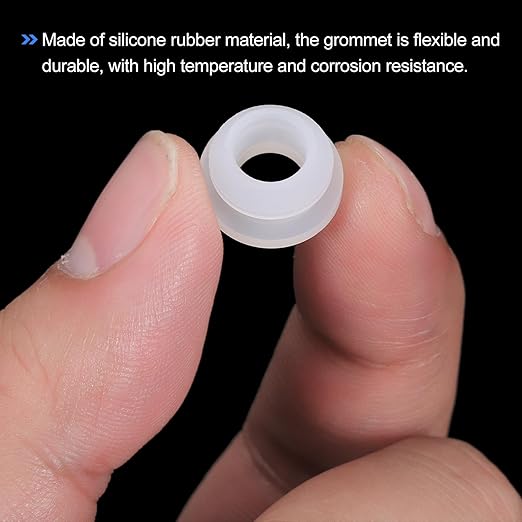 MECCANIXITY 20Pcs Snap Rubber Grommet Plug Mount Dia 10mm ID 7mm Narrow Groove Width 2mm Seal Anti-Scratch for Electrical Box Cable Pipes Transparent