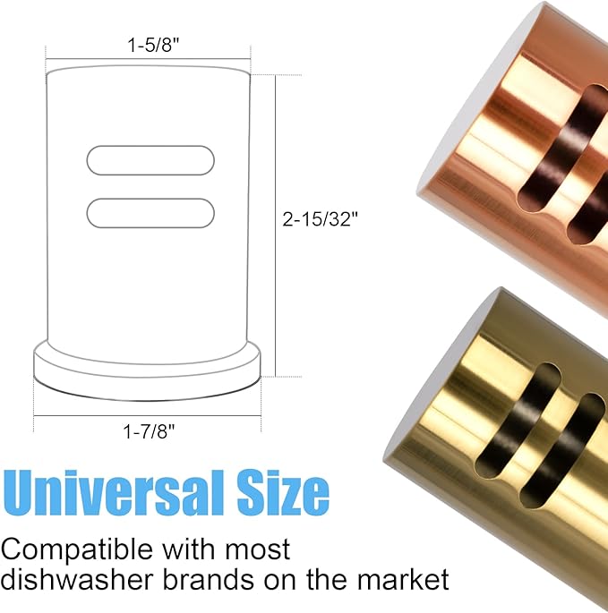 Akicon Copper Solid Brass Finish Kitchen Dishwasher Air Gap Cover Only, Air Gap Cover for Replacement, Skirted - Akicon