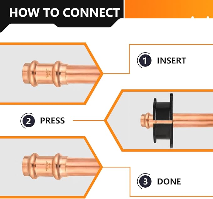 20-Pack HeSun Copper Press End Cap(Plug), 1/2" Pressure Fittings, Press Fit for Copper Tube Connection(PRESS020-20)