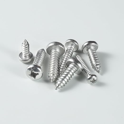 #14 x 3/4 Inch Pan Head Wood Screws, Phillips Drive, Stainless Steel 304 (18-8), Self Tapping for Wood, Sheet Metal Screws, 50 Pack