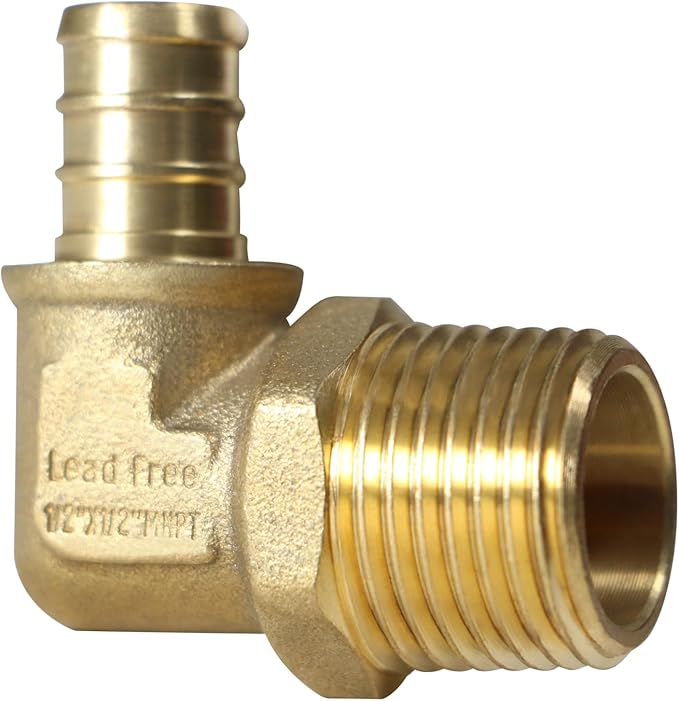 XFITTING Barb Crimp 1/2 Inch Pex Male Elbow, 1/2 Inch Male Threaded Elbow