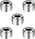 Joywayus 5Pcs Stainless Steel Internal Hex Thread Socket Pipe Plug 1/16"NPT Male