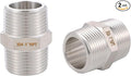 2PCS Hex Nipple 1" x 1" Male Pipe Fittings, 304 Stainless Steel 1 inch NPT Threaded Pipe Adapter Fittings, Male Straight Connector Pipe Fitting