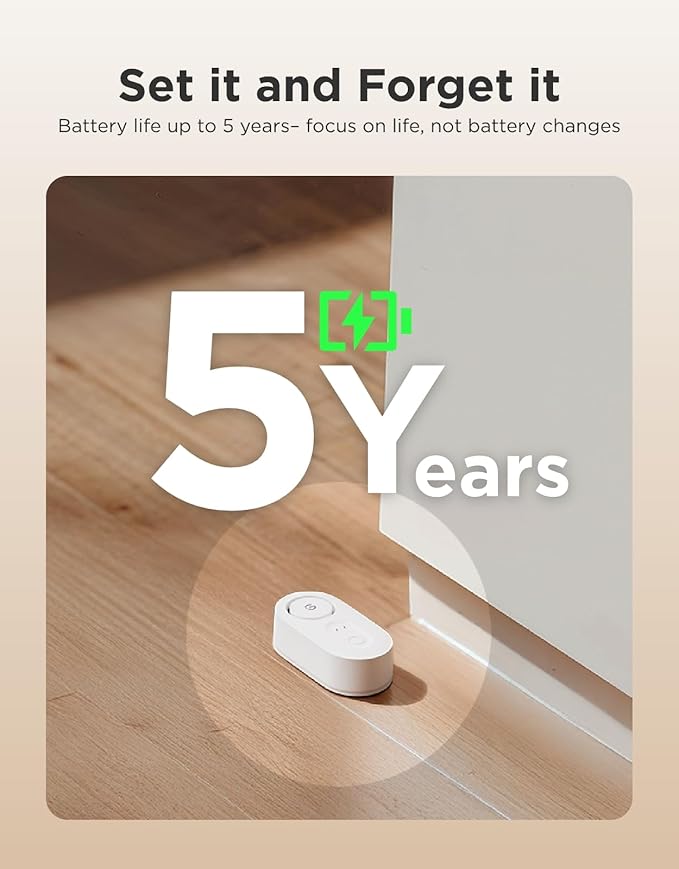 GoveeLife Upgraded Smart Water Leak Detector 1s with 1804ft Ultra-Long Range, WiFi Water Sensor with SMS/Email/APP Push and Sound Alarm,5-Year Battery Life, 1 Pack, Suit for Home, Basement, Kitchen