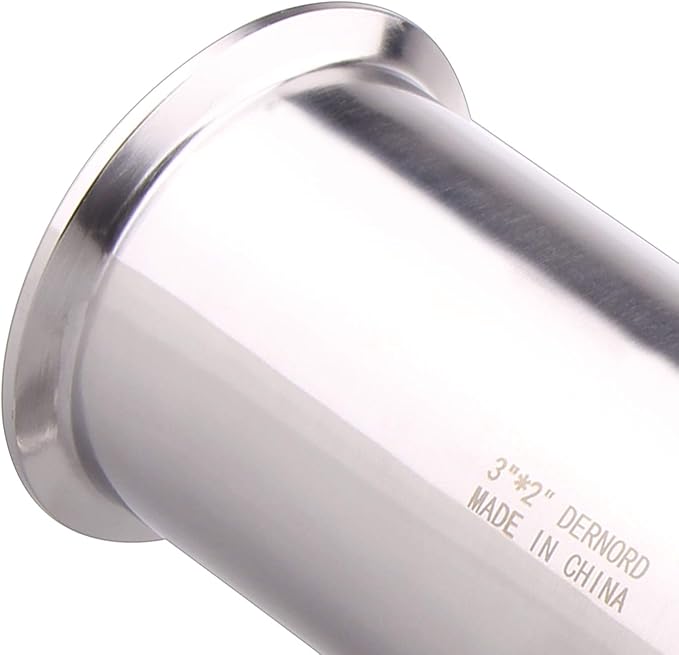 DERNORD Reducing Clamp Tee 3 Way Stainless Steel 304 Sanitary Fitting (3 inch x 3 inch x 2 inch)