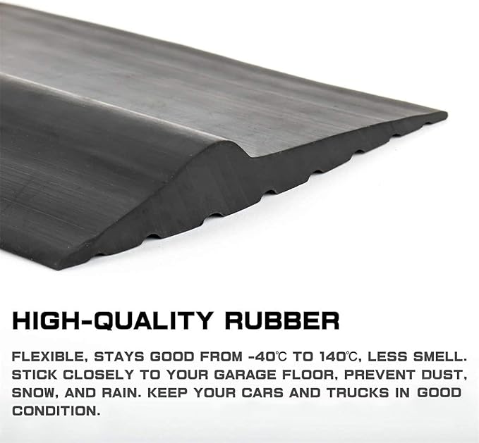 16.5Ft Universal Garage Door Bottom Threshold Seal Strip DIY Weather Stripping Replacement，Not Include Sealant/Adhesive (Black)