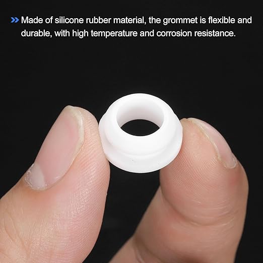 MECCANIXITY 20Pcs Snap Silicone Rubber Grommet Plug Mount Dia 12mm ID 9mm Narrow Groove Width 2mm Seal Anti-Scratch Sleeves for Electrical Box Cable Pipes White