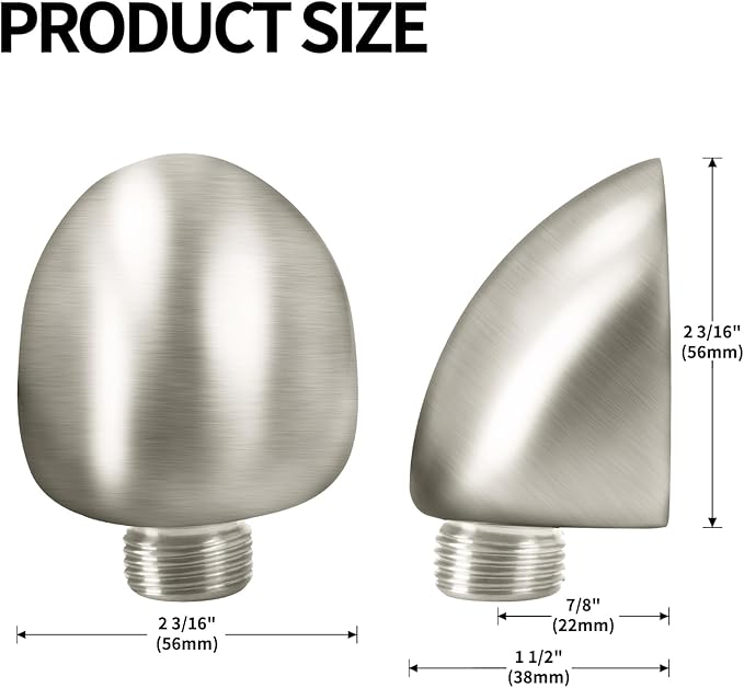 50560-SS-PR Wall Supply Elbow For Hand Shower Elbow Adapter,Water Supply Elbow For Hand Shower,Wall Supply Elbow For Hand Shower Drop Elbow.Lumicoat Stainless