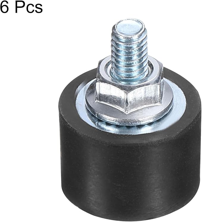 uxcell 6pcs M4x10mm Rubber Isolator Mounts with Studs 15x10mm Male Female Vibration Shock Absorber Zinc Plated Cylindrical Thread Mounts Anti Vibration Isolators with 6pcs M4 Lock Nuts
