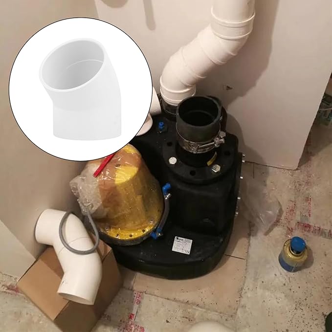 4" 45 Degree PVC Elbow Pipe Fitting Connector (Socket x Socket) Furniture Build Grade SCH40 4 Inch 45 Degree Elbow PVC Corner Adapter for Home Sewer Plumbing Water Line