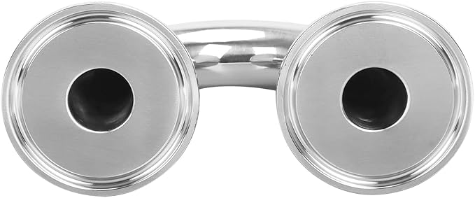 DERNORD 3/4" Tube OD Elbow 180 Degree Sanitary Pipe Fitting SS304 Tri Clamp 1.5 Inch