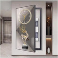 Fuse Box Cover Cabinet, Breaker Box Cover, Decorative Painting of Electricity Meter with Clock, Wall Mounted Hide Electrical Panel Cover Decorative,C,55x110cm